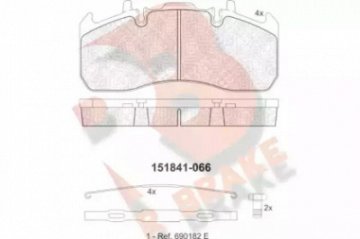 R BRAKE rb1841066 -  Комплект тормозных колодок, дисковый тормоз